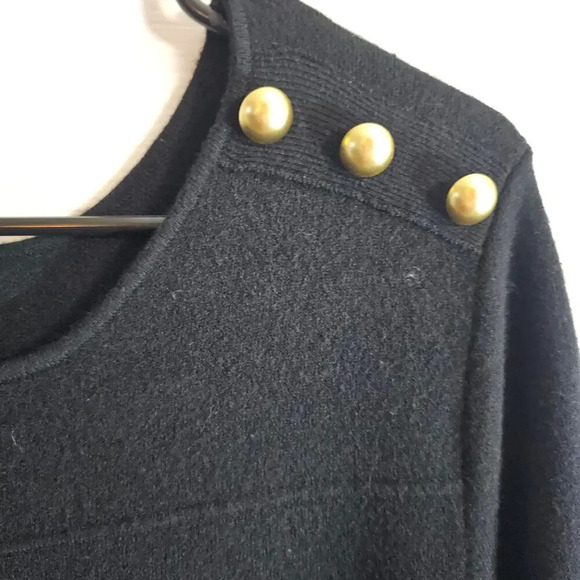 Cyrus Fit & Flare Large Sweater Dress Black Winter Modest Midi Classic Heavy - Picture 3 of 10